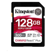 Kingston 128 GB Canvas React Plus SDXC UHS-II 300 R/260 W U3 V90 pre Full HD/4K/8K