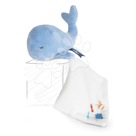 Plyšová veľryba na maznanie Whale Blue Doudou et Compagnie v darčekovom balení modrá 15 cm od 0 