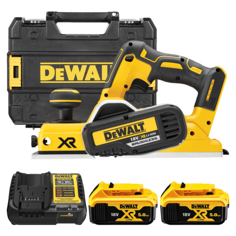 DEWALT 18V XR Aku hoblík 2 mm, 2x 5,0 Ah DCP580P2-QW