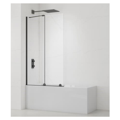 Vanová zástěna SAT Walk-In Xmotion 150x117,5 cm černá SATWIXMVZ150C