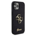 Guess PU Fixed Glitter 4G Metal Logo Zadný Kryt pre iPhone 12/12 Pro Black