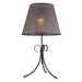 Sivá stolová lampa s textilným tienidlom (výška  55 cm) Lorenzo – LAMKUR