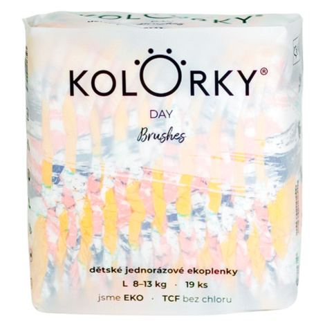 KOLORKY DAY - štetec - L (8-13 kg) jednorázové ekoplienky 19 ks