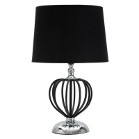 Stolová lampa s textilným tienidlom v čierno-striebornej farbe (výška 44,5 cm) Darčeky – Mauro F