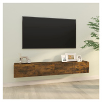 vidaXL Nástenné TV skrinky 2ks dymový dub 100x30x30cm spracované drevo