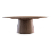 Estila Moderný oválny jedálenský stôl Vita Naturale s mohutnou nohou hnedý 220cm