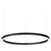 Ideal Lux LED závesná lampa Oracle Slim Ø 70 cm čierna 3 000 K