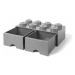LEGO® úložný box 8 - so zásuvkami šedá 250 x 500 x 180 mm