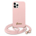 Kryt Guess iPhone 12 Pro Max 6,7" pink hardcase Metal Logo Cord (GUHCP12LLSCLMGLP)