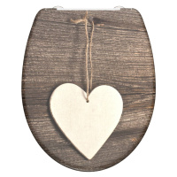 SCHÜTTE WC sedadlo s pomalým zatváraním WOOD HEART potlač duroplast