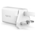 Epico 20W PD napájací adaptér vymeniteľnou zástrčkou EU/UK biela