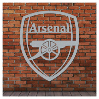 Logo futbalového klubu z dreva - Arsenal, Strieborná