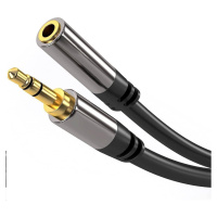 Predlžovací kábel PREMIUMCORD, Jack 3.5 mm - Jack 3.5 mm M/F 1,5 m