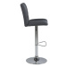 Dkton Dizajnová barová stolička Nerine, tmavo šedá a chrómová-tkanina