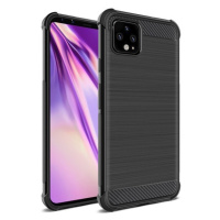 Google Pixel 4 XL, silikónové puzdro, stredne odolné proti nárazu, vzor brúsený karbón, IMAK VEG