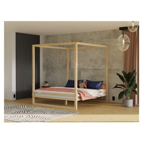 Benlemi Dvojlôžková posteľ BALDEE Zvoľte farbu: Biela, Zvoľte rozmer: 180 x 200 cm