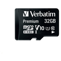 Karta VERBATIM MicroSDHC 32GB Premium, U1 + SD adaptér