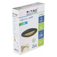 Nástenné LED svietidlo 10W, 4000K, 1100lm, čierne VT-811 (V-TAC)