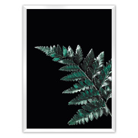 Dekoria Plagát Dark Leaf, 50 x 70 cm, Ramka: Biała