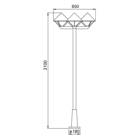 Moderné stĺpové svietidlo 181, čierne, 3-pl.
