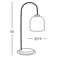 Stolná lampa KOLARZ Chalet, výška 56 cm, biela/hnedá/čierna