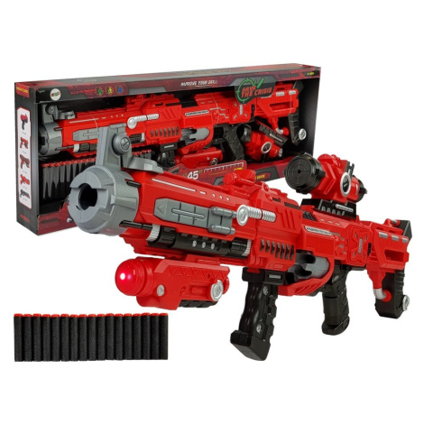 mamido Detská pištoľ na penové náboje s laserom červená
