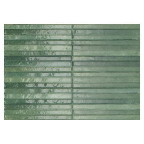 Obklad Ragno Look verde Struttura 3D Yubi 6x24 cm lesk RCU8