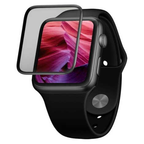 FIXED 3D tvrdené sklo s lepením po celej ploche a aplikátorom Apple Watch 42mm čierne