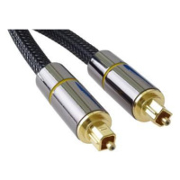 PremiumCord Optický audio kábel Toslink, OD: 7mm, Gold-metal design + Nylon 1m