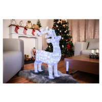 Dekorácia MagicHome Vianoce, Jeleň, sob, 160x LED studená biela, akryl, IP44, exteriér, 52x24x74