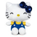 Play by Play Hello Kitty 50th Anniversary Plush Figure Blue Bow Yellow Shirt 22 cm