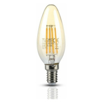 Žiarovka sviečková LED Filament E14 4W, 2200K, 350lm,  VT-1955 (V-TAC)