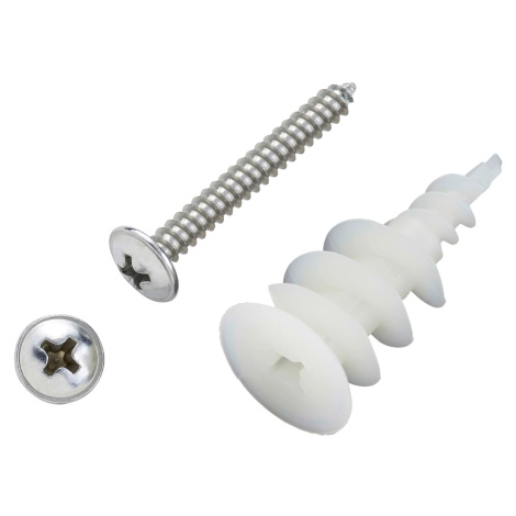 LUX Súprava plastové hmoždinky do sadrokartónu so skrutkami, 50 ks, 14 x 32 mm