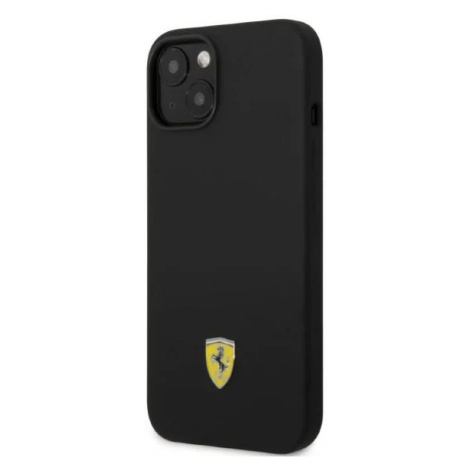 Kryt Ferrari iPhone 14 6,1" black hardcase Silicone Metal Logo Magsafe (FEHMSIP14SBK)