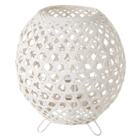 Biela bambusová stolová lampa s bambusovým tienidlom (výška  23 cm) – Casa Selección