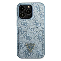 Plastové puzdro Guess na Apple iPhone 13 Pro Max GUHCP13XP4TPB 4G Triangle Logo Cardslot modré