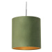 Závesné svietidlo s velúrovým odtieňom zelené so zlatou farbou - Combi
