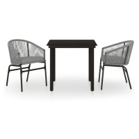 vidaXL 3-dielna záhradná jedálenská súprava sivá