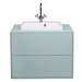 V mentolovej farbe závesná skrinka s umývadlom bez batérie 80x62 cm Color Bath – Tom Tailor