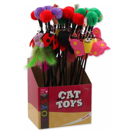 Hračka Magic Cat prút s brmbolcom a hračkou mix 6cm+45cm 24ks