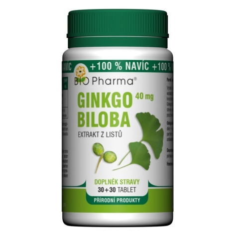 BIO PHARMA Ginkgo Biloba extrakt 40 mg 30+30 tabliet