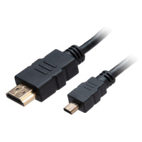 Akasa kábel HDMI/micro HDMI 4K@60Hz, pozlátené konektory, 1.5m, čierna