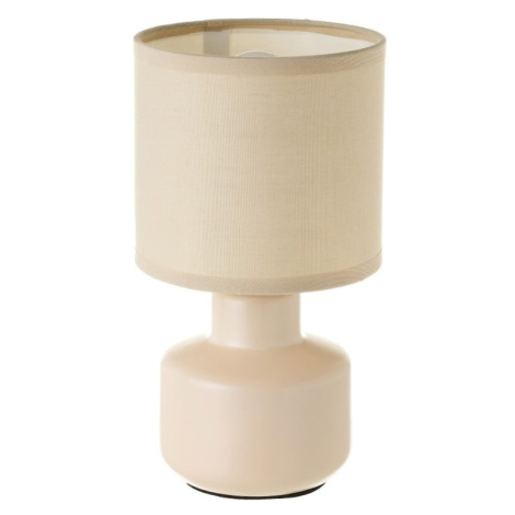 Béžová keramická stolová lampa s textilným tienidlom (výška 22 cm) – Casa Selección