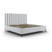 Svetlosivá čalúnená dvojlôžková posteľ s úložným priestorom s roštom 200x200 cm Casey – Mazzini 