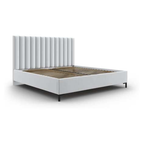 Svetlosivá čalúnená dvojlôžková posteľ s úložným priestorom s roštom 200x200 cm Casey – Mazzini  Mazzini Sofas