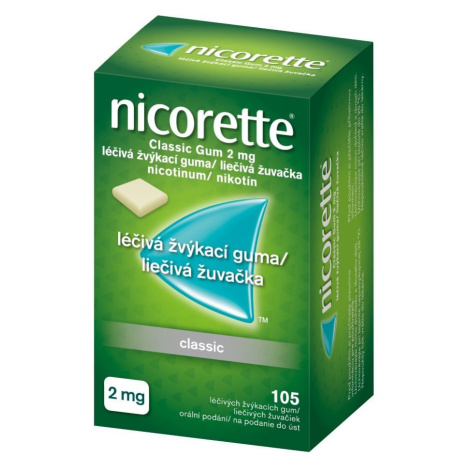 Nicorette Classic Gum 2 mg proti fajčeniu 105ks