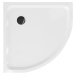MEXEN/S - Flat sprchová vanička štvrťkruhová slim 80 x 80, biela + čierny sifón 41108080B