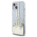 Guess PC/TPU Liquid Glitter Gold Stripe Kryt pre iPhone 15, Transparentný