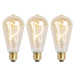 Sada 3ks E27 stmievateľných LED špirálových lámp ST64 zlatá 4W 270 lm 2100K