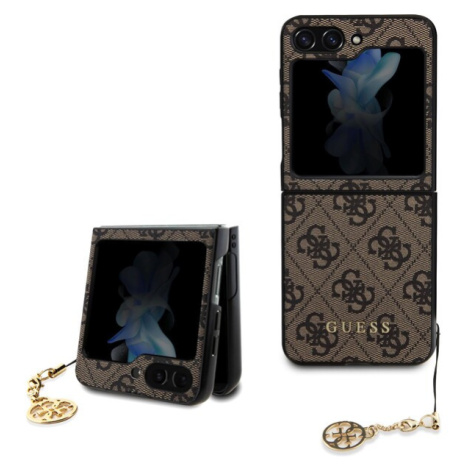 Guess 4G Charms Zadný Kryt pre Samsung Galaxy Z Flip 5 Brown